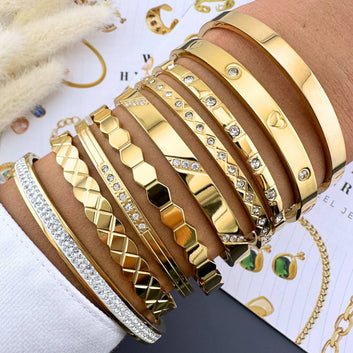 18K Gold Plated Stainless Steel Bracelet|Waterproof & Tarnish-Free Jewelry