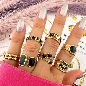Ring, 18K Gold Plated Steel