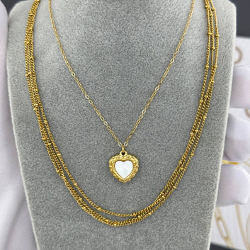 Necklace, 18K Gold Plated Steel
