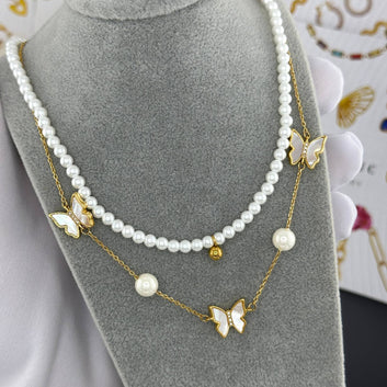 Necklace, 18K Gold Plated Steel