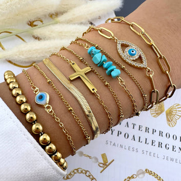 18K Gold Plated Stainless Steel Bracelet|Waterproof & Tarnish-Free Jewelry