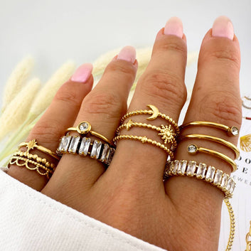 Ring, 18K Gold Plated Steel
