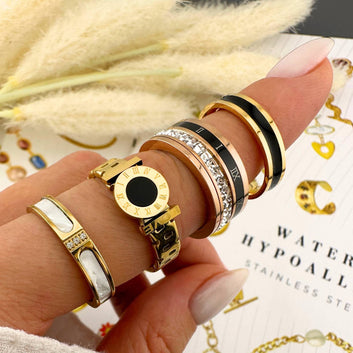 Ring, 18K Gold Plated Steel
