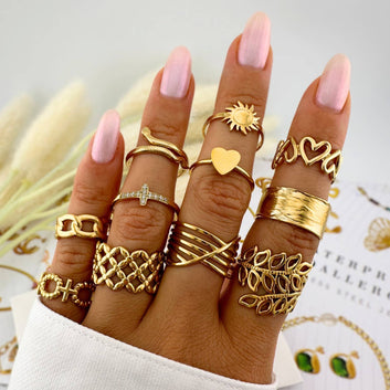 Snakes Ring, 18K Gold Plated Steel