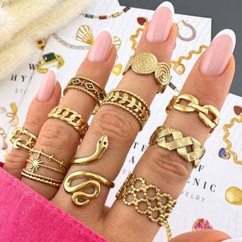 Snake Ring, 18K Gold Plated Steel
