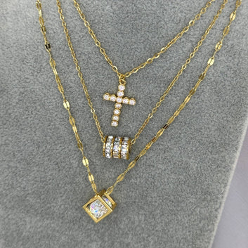Necklace, 18K Gold Plated Steel