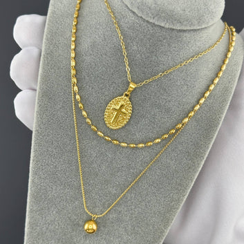 Necklace, 18K Gold Plated Steel