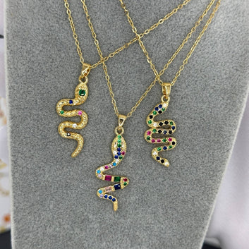 Snake Necklace, 18K Gold Plated Steel