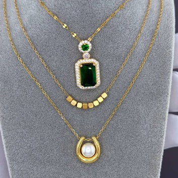 Necklace, 18K Gold Plated Steel