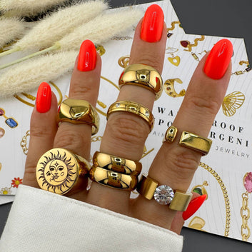Heart Ring, 18K Gold Plated Steel