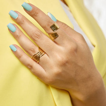 Ring, 18K Gold Plated Steel
