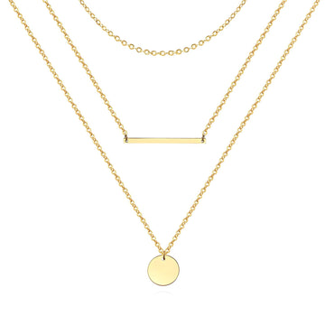 Necklace, 18K Gold Plated Steel