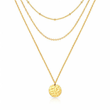 Necklace, 18K Gold Plated Steel