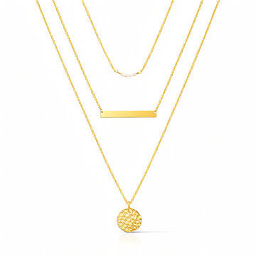 Necklace, 18K Gold Plated Steel