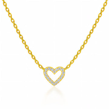 Hearts Necklace, 18K Gold Plated Steel