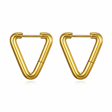 Earrings, 18K Gold Plated Steel