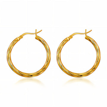 Earrings, 18K Gold Plated Steel