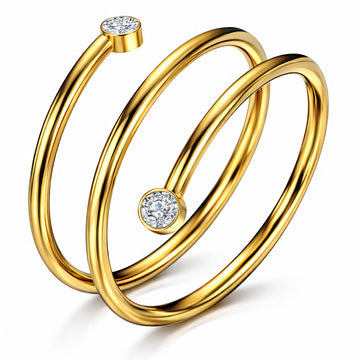 Ring, 18K Gold Plated Steel
