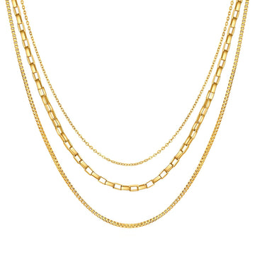 Necklace, 18K Gold Plated Steel