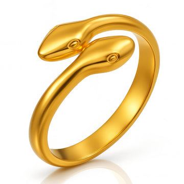 Snakes Ring, 18K Gold Plated Steel