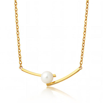 Necklace, 18K Gold Plated Steel