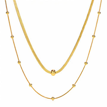 Necklace, 18K Gold Plated Steel