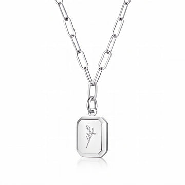 Flower Necklace, Stainless Steel