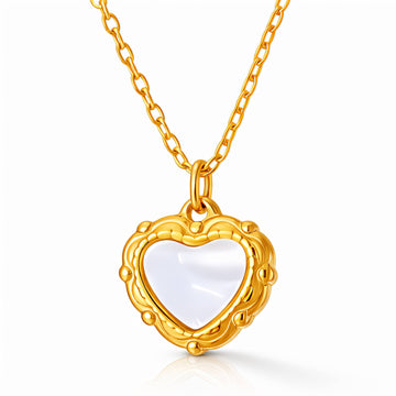 Hearts Necklace, 18K Gold Plated Steel