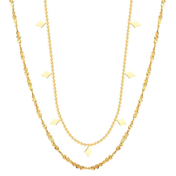 Necklace, 18K Gold Plated Steel