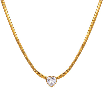Hearts Necklace, 18K Gold Plated Steel