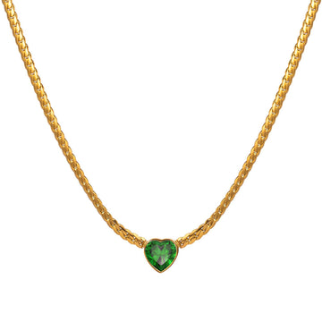 Heart Necklace, 18K Gold Plated Steel