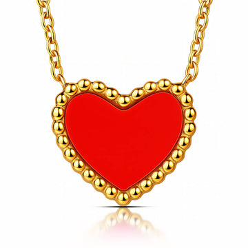Hearts Necklace, 18K Gold Plated Steel