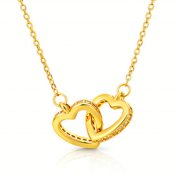 Hearts Necklace, 18K Gold Plated Steel