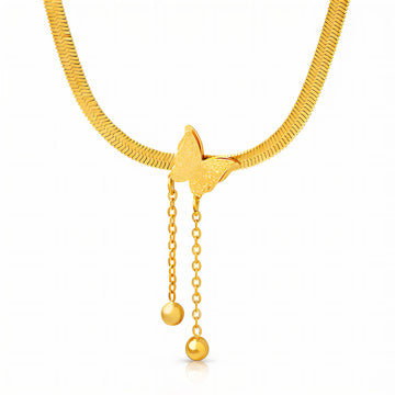 Butterfly Necklace, 18K Gold Plated Steel