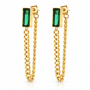 Earrings, 18K Gold Plated Steel