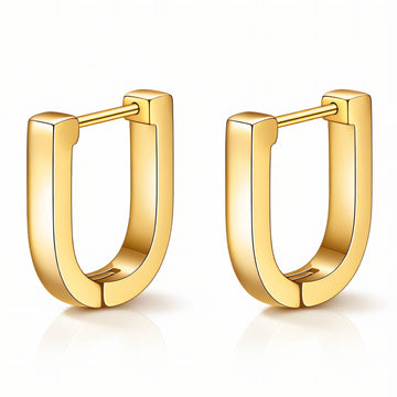 Earrings, 18K Gold Plated Steel