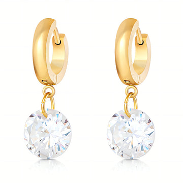 Earrings, 18K Gold Plated Steel