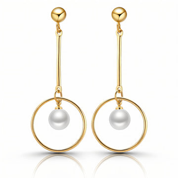 Earrings, 18K Gold Plated Steel