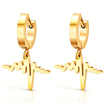 Earrings, 18K Gold Plated Steel