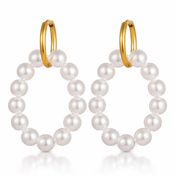 Earrings, 18K Gold Plated Steel