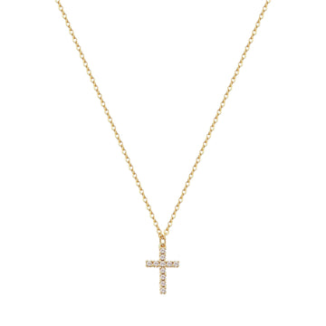 Crosses Necklace, 18K Gold Plated Steel