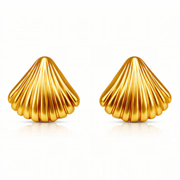 Seashells Earrings, 18K Gold Plated Steel