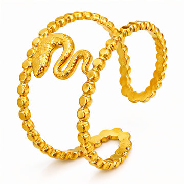 Snake Ring, 18K Gold Plated Steel