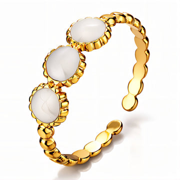 Ring, 18K Gold Plated Steel