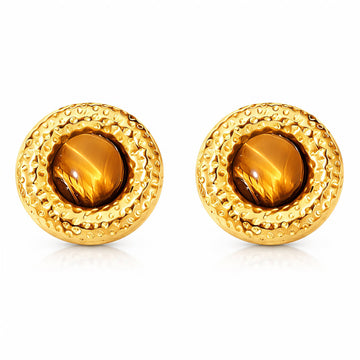 Flowers Earrings, 18K Gold Plated Steel