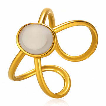 Ring, 18K Gold Plated Steel