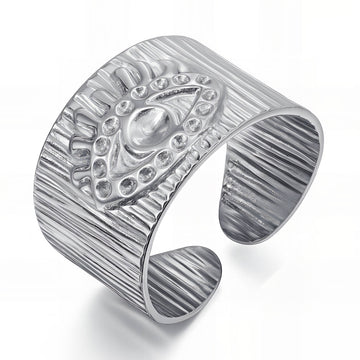 Evil Eye Ring, Stainless Steel