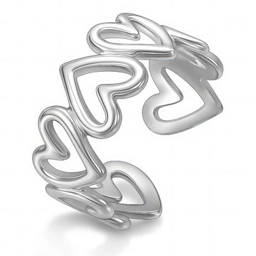 Hearts Ring, Stainless Steel