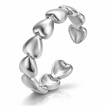Hearts Ring, Stainless Steel