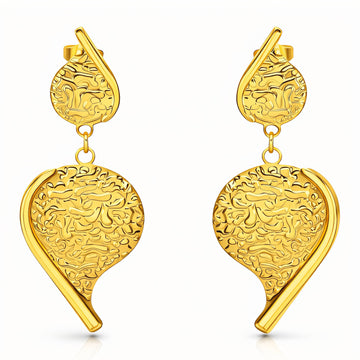 Earrings, 18K Gold Plated Steel
